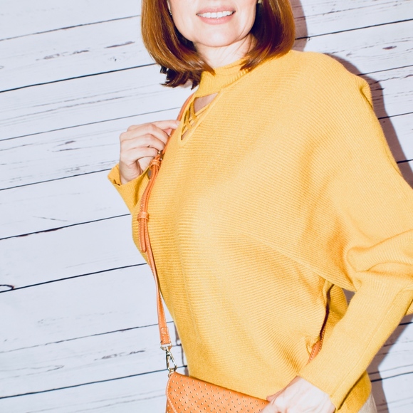 DOLMAN SLEEVE RIBBED PULLOVER SWEATER - Picture 2 of 2